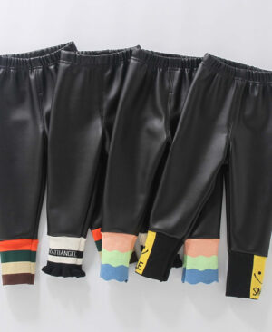 <h1 class="product_title entry-title">Girls' Warm Bottomed Leather Pants</h1> - Image 5