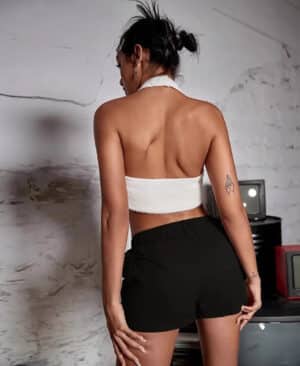 <h1 class="product_title entry-title">Elastic-waist Cargo Shorts With Pockets Casual Pants</h1> - Image 4