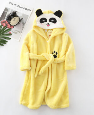 <h1 class="product_title entry-title">Girls Cartoon Hooded Flannel Lace-up Bathrobe</h1> - Image 5