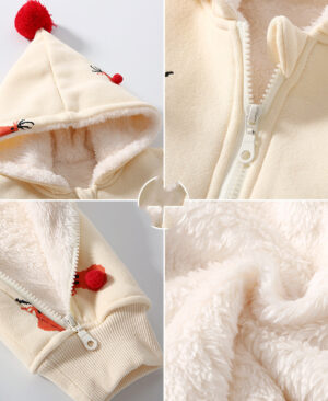 ⁦<h1 class="product_title entry-title">ملابس أطفال دافئة مبطنة باللون الكاكي - ملابس زحف للأطفال</h1>⁩ - الصورة ⁦4⁩