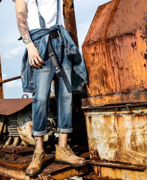 <h1 class="product_title entry-title">Detachable Harajuku Workwear Jumpsuit Overalls For Men</h1> - Image 5