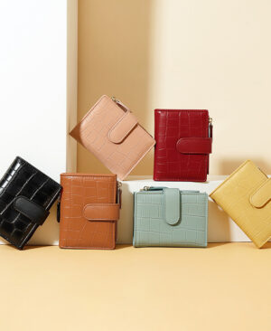 <h1 class="product_title entry-title">Simple Retro Solid Color Zipper Clasp Mini Short Wallet</h1> - Image 4
