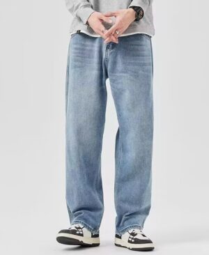 <h1 class="product_title entry-title">Vintage High-street Straight-leg Loose Wide-leg Jeans</h1> - Image 5