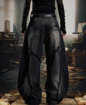 <h1 class="product_title entry-title">Heavy-duty Raw-edged Distressed-style Post-apocalyptic Loose-fit Jeans</h1> - Image 3