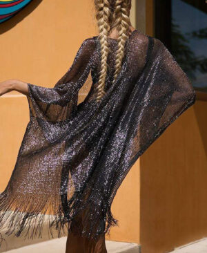 <h1 class="product_title entry-title">Mesh Gold Silver And Silk Beach Transparent Sun Protection Cover</h1> - Image 8