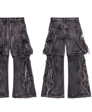 <h1 class="product_title entry-title">Two Detachable And Reconfigurable Crossbody Strap Workwear Denim Jeans</h1> - Image 3