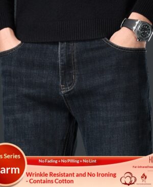 <h1 class="product_title entry-title">Mens New All-Match Thicker High-End Slim-Fit Straight Jeans</h1> - Image 3