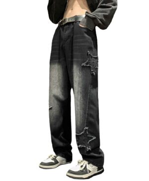 <h1 class="product_title entry-title">Mens Flared Loose High-Street Straight-Leg Pants</h1> - Image 4