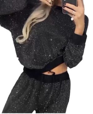 ⁦<h1 class="product_title entry-title">بلوزة فضفاضة بأكمام طويلة وفتحة دائرية مزينة بنجوم لخريف وشتاء</h1>⁩ - الصورة ⁦3⁩