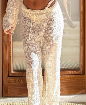 <h1 class="product_title entry-title">Womens Casual Hollow-Out Lace Patchwork Jacquard Knit Pants</h1> - Image 3