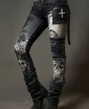 ⁦<h1 class="product_title entry-title">سروال يوجا رياضي مطبوع للنساء بتصميم ريترو</h1>⁩ - الصورة ⁦4⁩