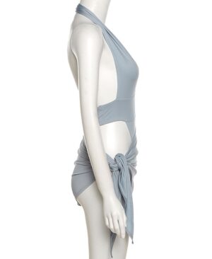 <h1 class="product_title entry-title">Gray-blue Two-piece Swimsuit With Snap Button To Wear Outside Swimsuit</h1> - Image 5